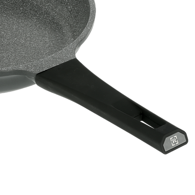 Royalford RF8594 24cm Die Cast Aluminium Fry Pan |  Marble Non-Stick Coating | Induction Compatible Base and Soft Touch Bakelite Handle for Everyday Cooking Use