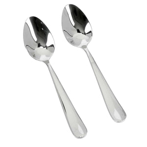 Royalford RF8664 Stainless Steel Dessert Spoon Set of 2 with Mirror Finish | High Grade Rust and  Stain Resistant Ergonomic Cutlery | Perfect for Desserts & Daily Use