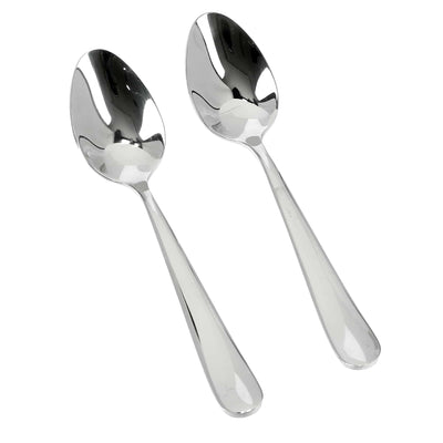 Royalford RF8664 Stainless Steel Dessert Spoon Set of 2 with Mirror Finish | High Grade Rust and  Stain Resistant Ergonomic Cutlery | Perfect for Desserts & Daily Use