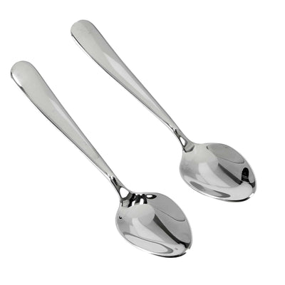 Royalford RF8664 Stainless Steel Dessert Spoon Set of 2 with Mirror Finish | High Grade Rust and  Stain Resistant Ergonomic Cutlery | Perfect for Desserts & Daily Use