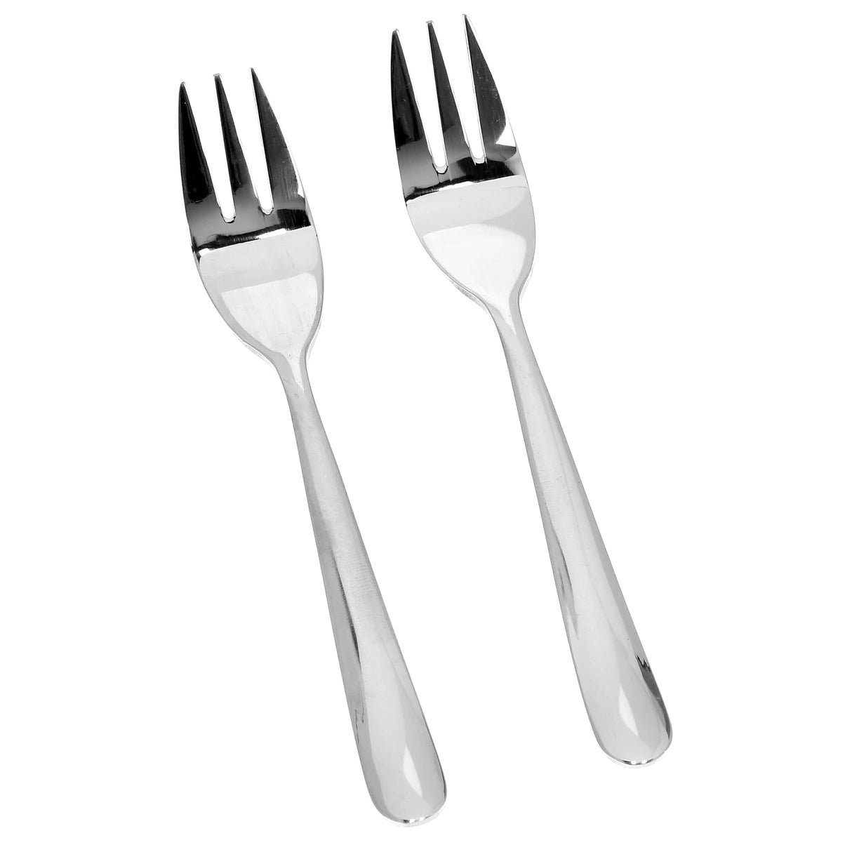 Royalford RF8668 Stainless Steel Cake Fork Set | 2 Pcs Mirror Finish Dishwasher Safe Dessert Forks | High Grade Steel Ergonomic Design | Stain Resistant Cutlery