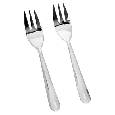 Royalford RF8668 Stainless Steel Cake Fork Set | 2 Pcs Mirror Finish Dishwasher Safe Dessert Forks | High Grade Steel Ergonomic Design | Stain Resistant Cutlery