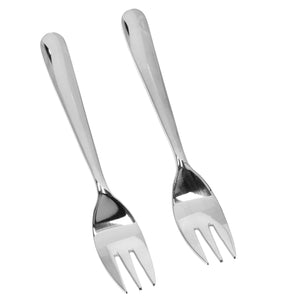 Royalford RF8668 Stainless Steel Cake Fork Set | 2 Pcs Mirror Finish Dishwasher Safe Dessert Forks | High Grade Steel Ergonomic Design | Stain Resistant Cutlery