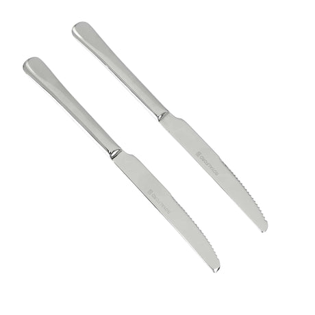 Royalford RF8672 Stainless Steel Dinner Knife Set | 2 Pcs Mirror Finish Dishwasher Safe Table Knives | High Grade Steel Ergonomic Design | Durable Stain Resistant Cutlery