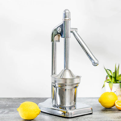 Royalford RF8674 Citrus Juicer | Heavy-Duty Iron Base | Stainless Steel Juice Cup & Strainer | Aluminum Handle Manual Lever Juicer for Smooth & Fresh Extraction