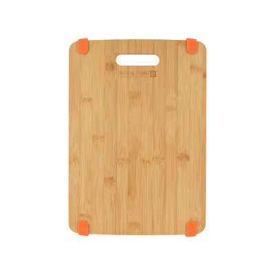 Royalford RF8686 Bamboo Cutting Board | Organic Eco-Friendly Kitchen Chopping Board | Anti-Slip Corners | Built-In Handle & Durable Natural Bamboo for Daily Use