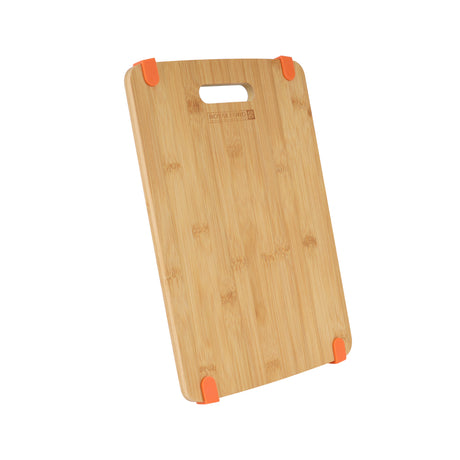 Royalford RF8686 Bamboo Cutting Board | Organic Eco-Friendly Kitchen Chopping Board | Anti-Slip Corners | Built-In Handle & Durable Natural Bamboo for Daily Use