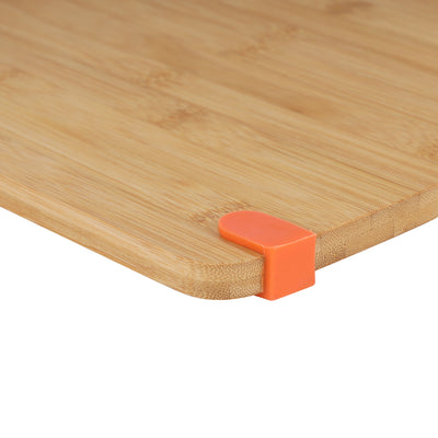 Royalford RF8686 Bamboo Cutting Board | Organic Eco-Friendly Kitchen Chopping Board | Anti-Slip Corners | Built-In Handle & Durable Natural Bamboo for Daily Use