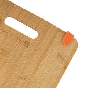 Royalford RF8686 Bamboo Cutting Board | Organic Eco-Friendly Kitchen Chopping Board | Anti-Slip Corners | Built-In Handle & Durable Natural Bamboo for Daily Use