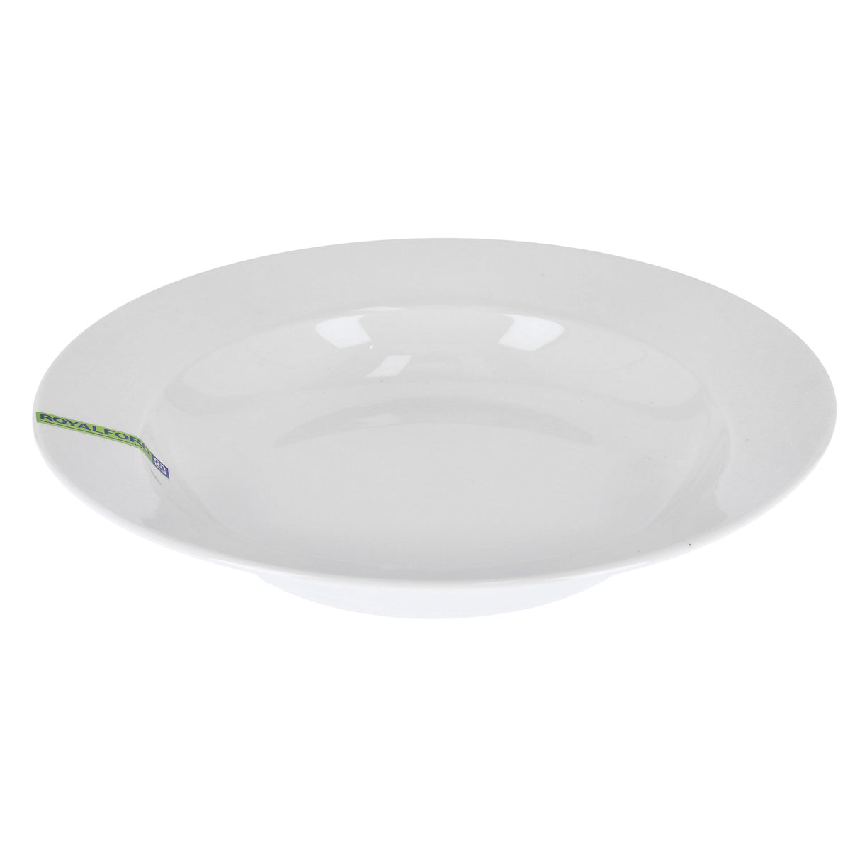 Royalford RF8760 10 Inch Porcelain Round Deep Plate | Classic White Large Deep Plate for Curries, Pasta, Rice Dishes, Noodles & Family Dining Use at Home or Restaurants