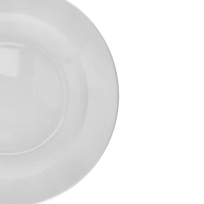 Royalford RF8760 10 Inch Porcelain Round Deep Plate | Classic White Large Deep Plate for Curries, Pasta, Rice Dishes, Noodles & Family Dining Use at Home or Restaurants