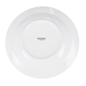 Royalford RF8760 10 Inch Porcelain Round Deep Plate | Classic White Large Deep Plate for Curries, Pasta, Rice Dishes, Noodles & Family Dining Use at Home or Restaurants