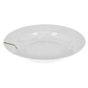 Royalford RF8761 8 Inch Porcelain Round Deep Plate | Classic White Deep Plate for Curries, Pasta, Rice Dishes, Noodles & Daily Dining Use at Home or Restaurants