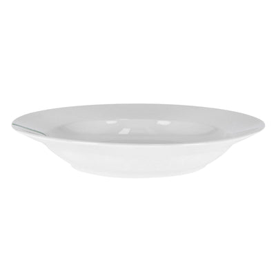 Royalford RF8761 8 Inch Porcelain Round Deep Plate | Classic White Deep Plate for Curries, Pasta, Rice Dishes, Noodles & Daily Dining Use at Home or Restaurants