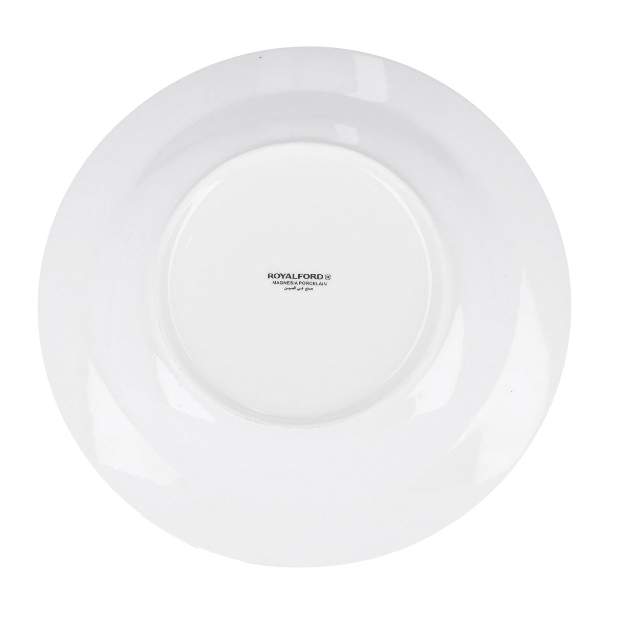 Royalford RF8761 8 Inch Porcelain Round Deep Plate | Classic White Deep Plate for Curries, Pasta, Rice Dishes, Noodles & Daily Dining Use at Home or Restaurants