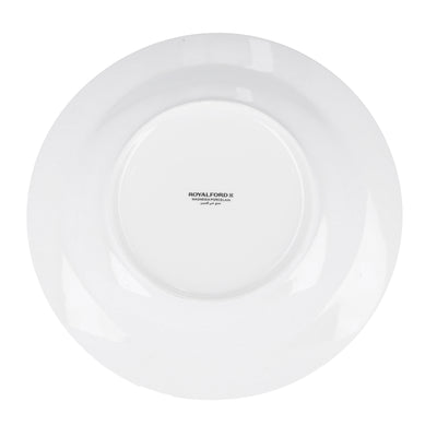 Royalford RF8761 8 Inch Porcelain Round Deep Plate | Classic White Deep Plate for Curries, Pasta, Rice Dishes, Noodles & Daily Dining Use at Home or Restaurants