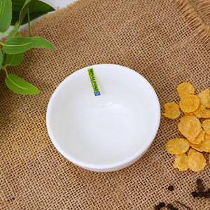 Royalford RF8765 4 Inch Porcelain Bowl | Classic White Small Serving Bowl for Snacks, Dips, Desserts, Sauces, Condiments & Daily Dining Use at Home or Restaurants