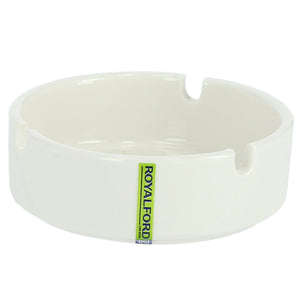 Royalford RF8771 Porcelain Ash Tray | 3.5 Inch Elegant White Ashtray for Home, Hotel, Café & Office Use | Premium Glazed Finish | Durable Heat Resistant Design