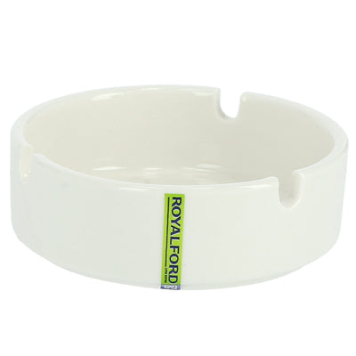 Royalford RF8771 Porcelain Ash Tray | 3.5 Inch Elegant White Ashtray for Home, Hotel, Café & Office Use | Premium Glazed Finish | Durable Heat Resistant Design