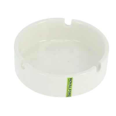 Royalford RF8771 Porcelain Ash Tray | 3.5 Inch Elegant White Ashtray for Home, Hotel, Café & Office Use | Premium Glazed Finish | Durable Heat Resistant Design