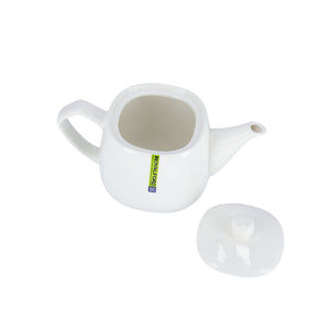 Royalford RF8775 Porcelain Tea Pot | 830ml Elegant White Tea Server with Lid for Home & Hotel Use | Premium Glazed Finish | Comfortable Handle | Drip Free Spout Design