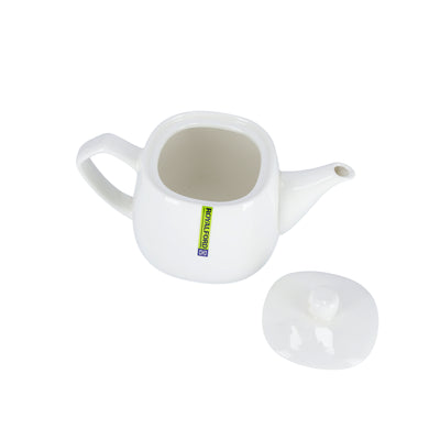 Royalford RF8775 Porcelain Tea Pot | 830ml Elegant White Tea Server with Lid for Home & Hotel Use | Premium Glazed Finish | Comfortable Handle | Drip Free Spout Design