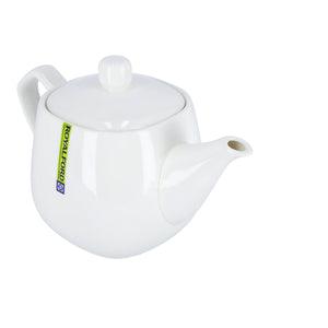 Royalford RF8775 Porcelain Tea Pot | 830ml Elegant White Tea Server with Lid for Home & Hotel Use | Premium Glazed Finish | Comfortable Handle | Drip Free Spout Design