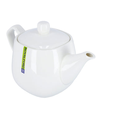 Royalford RF8775 Porcelain Tea Pot | 830ml Elegant White Tea Server with Lid for Home & Hotel Use | Premium Glazed Finish | Comfortable Handle | Drip Free Spout Design
