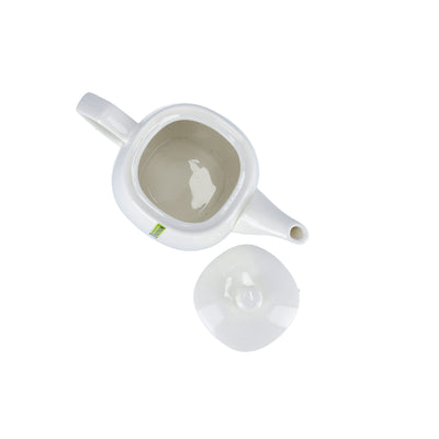 Royalford RF8775 Porcelain Tea Pot | 830ml Elegant White Tea Server with Lid for Home & Hotel Use | Premium Glazed Finish | Comfortable Handle | Drip Free Spout Design