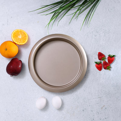 Royalford RF8789 Round Baking Pan | 27cm Size |Premium Non-Stick Oven Safe Cake Pan for Even Heat Distribution | Easy Food Release | 0.5mm Thickness| Eco Friendly Design