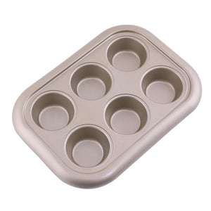 Royalford RF8792 6 Cups Muffin Pan | Premium Non-Stick Oven Safe Bakeware Tray for Cupcakes & Muffins | Even Heat Distribution | Easy Food Release Durable Baking Pan