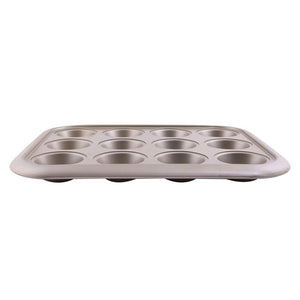 Royalford RF8793 12 Cups Muffin Pan | Premium Non-Stick Oven Safe Bakeware Tray for Cupcakes, Muffins Etc | Even Heat Distribution | Easy Food Release Durable Baking Pan