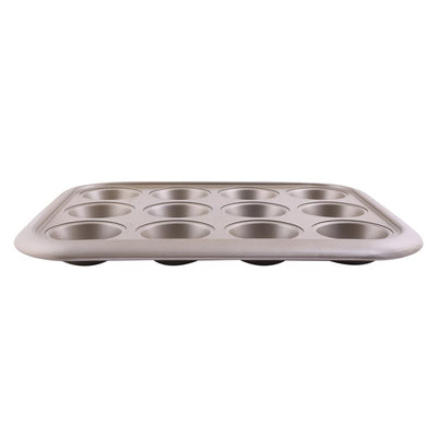 Royalford RF8793 12 Cups Muffin Pan | Premium Non-Stick Oven Safe Bakeware Tray for Cupcakes, Muffins Etc | Even Heat Distribution | Easy Food Release Durable Baking Pan