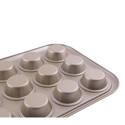 Royalford RF8793 12 Cups Muffin Pan | Premium Non-Stick Oven Safe Bakeware Tray for Cupcakes, Muffins Etc | Even Heat Distribution | Easy Food Release Durable Baking Pan