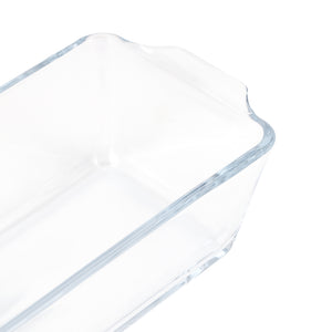 Royalford RF8808 800ml Borosilicate Glass Loaf Dish | Rectangular Oven Safe Baking Dish for Bread, Cake, Meatloaf | Microwave, Freezer, Dishwasher Safe & Home Baking Use