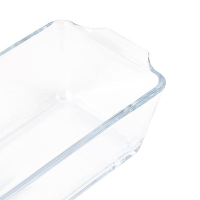 Royalford RF8808 800ml Borosilicate Glass Loaf Dish | Rectangular Oven Safe Baking Dish for Bread, Cake, Meatloaf | Microwave, Freezer, Dishwasher Safe & Home Baking Use