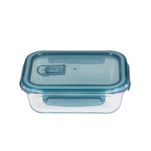 Royalford RF8811 Glass Food Container 640ml | Heat Resistant Borosilicate Glass Storage Box | Airtight Leak Proof Lid | For Meal Preparation, Lunch Storage & Home Use