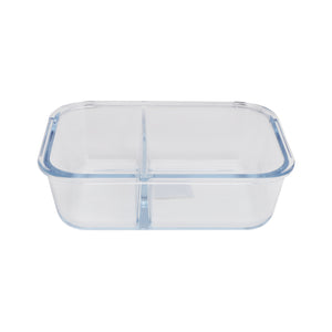 Royalford RF8817 1500ml Borosilicate Glass Airtight Container| Dual Partition| Leak-Proof Food Storage Box| Oven-Safe Meal Prep Glass Jar| Durable & Freshness Lock