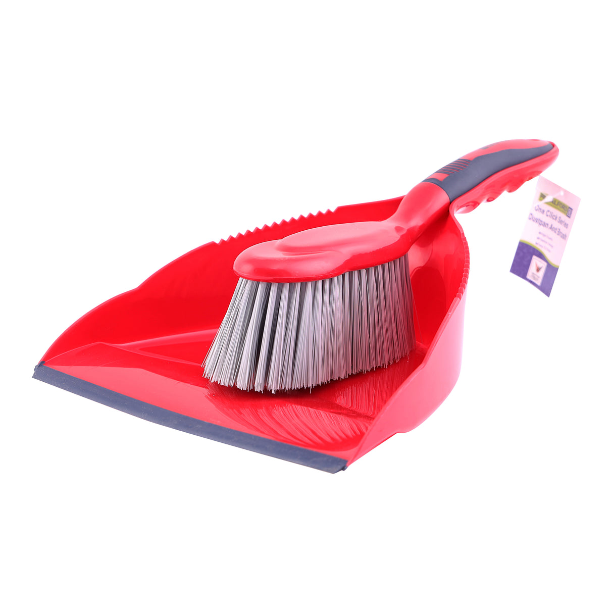Royalford RF8829 One Click Series Dustpan & Brush| Multi-Purpose Easy Cleaning Set for Home & Office Use| Grip Handle| Durable Bristles| Suitable for Marble, Tiles Floors