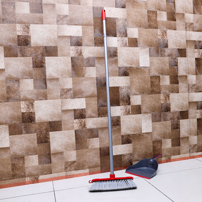Royalford RF8831 One Click Series Floor Broom | Multi-Purpose Cleaning Broom for Home & Office Use | Strong Bristles | Long Handle |Suitable for Marble, Tiles Floor Types