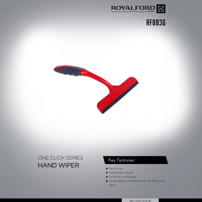 Royalford RF8836 Hand Wiper | One Click Series Window & Floor Cleaning Wiper | Comfortable Handle for Easy Cleaning on Glass, Tiles, Mirrors, Car Glass, Home & Office Use
