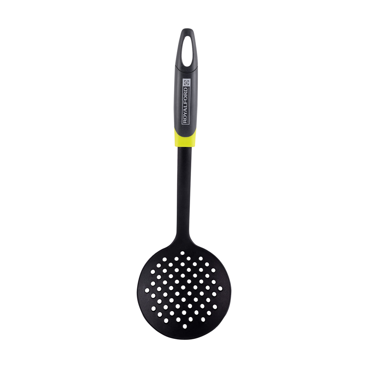 Royalford RF8907 Nylon Skimmer |  Ergonomic ABS Handle | Heat Resistant Dishwasher Safe Skimmer for Frying, Straining, Lifting Food and Everyday Non Stick Cookware Use