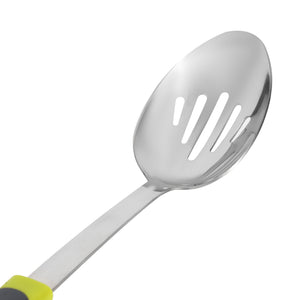 Royalford RF8912 Stainless Steel Slotted Spoon | Ergonomic ABS Handle | Durable Dishwasher Safe Cooking Spoon for Frying, Draining, Serving and Everyday Kitchen Use