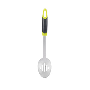 Royalford RF8912 Stainless Steel Slotted Spoon | Ergonomic ABS Handle | Durable Dishwasher Safe Cooking Spoon for Frying, Draining, Serving and Everyday Kitchen Use