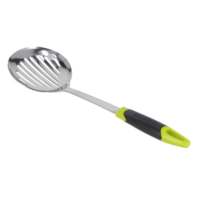 Royalford RF8913 Stainless Steel Skimmer | Ergonomic ABS Handle | Durable Design | Dishwasher Safe Slotted Spoon for Frying, Straining, Draining & Everyday Cooking Use