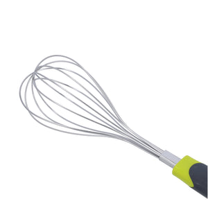 Royalford RF8918 Stainless Steel Whisk | Ergonomic ABS Handle| Durable Rust Resistant Wires | Non Slip Grip | Easy Manual Mixing & Beating Tool for Eggs, Batter Etc