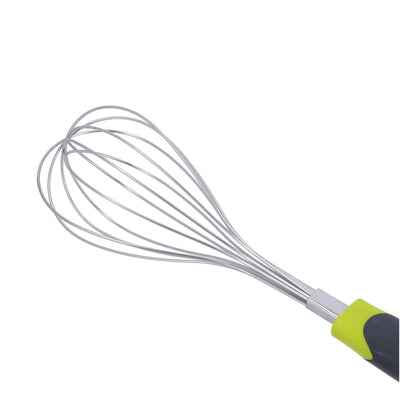 Royalford RF8918 Stainless Steel Whisk | Ergonomic ABS Handle| Durable Rust Resistant Wires | Non Slip Grip | Easy Manual Mixing & Beating Tool for Eggs, Batter Etc