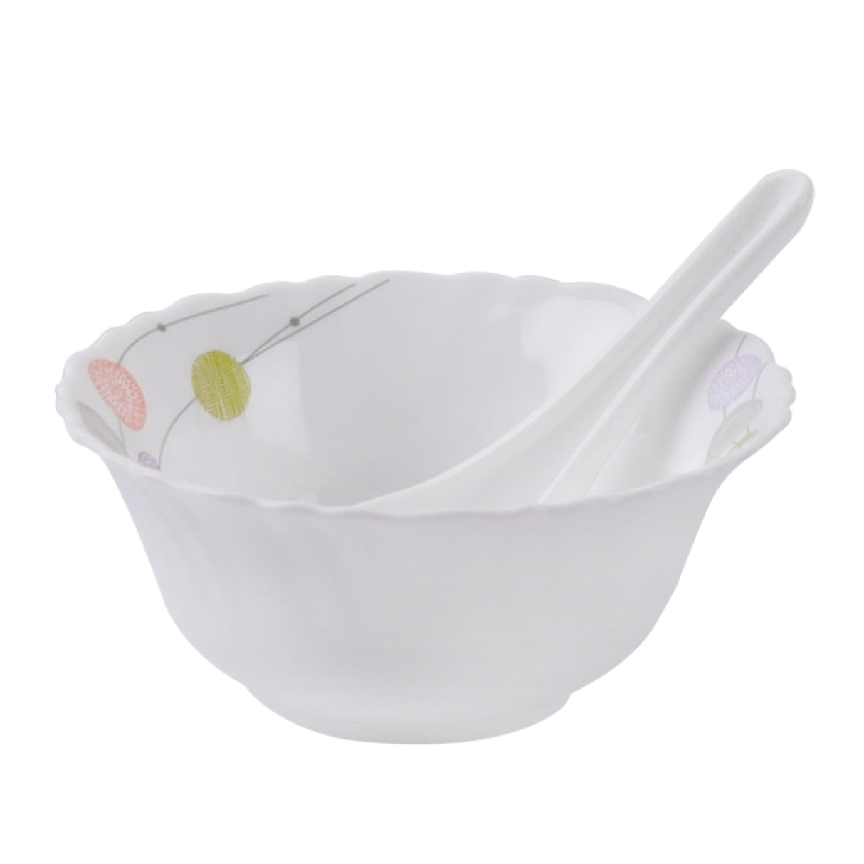 Royalford RF8984 Opalware Dinner Set 34Pcs | Elegant Floral Design Dining Collection | Lightweight| Chip-Resistant Opal Glass Plates & Bowls |Freezer-Safe Tableware Set