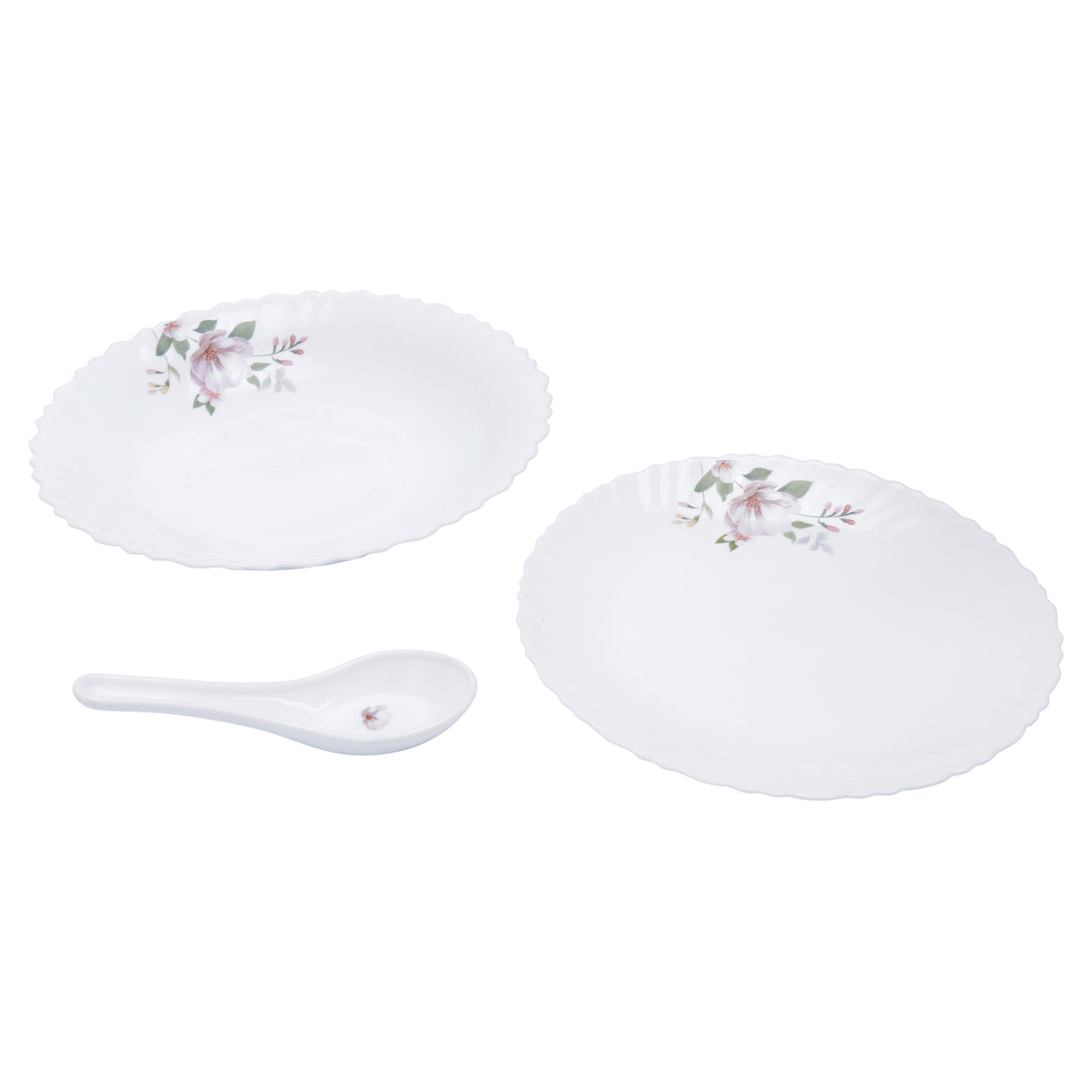 Royalford RF8985 34-Piece Opalware Dinner Set | Elegant Floral Design | Lightweight| Break-Resistant Tableware  | Microwave Safe| Stylish Opal Dining Set for Daily  Use