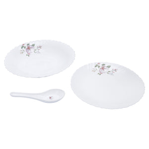 Royalford RF8985 34-Piece Opalware Dinner Set | Elegant Floral Design | Lightweight| Break-Resistant Tableware  | Microwave Safe| Stylish Opal Dining Set for Daily  Use